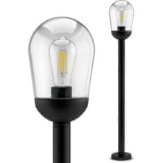 LUMILED Zahradní lampa E27 venkovní černý stĺp OVALIS 100cm