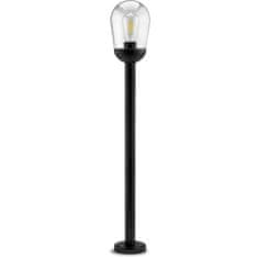 LUMILED Zahradní lampa E27 venkovní černý stĺp OVALIS 100cm