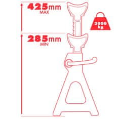 tectake 2 Podpěry automobilu, nosnost 3000kg