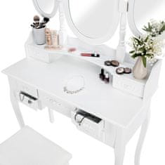 tectake Kosmetický toaletní stolek BAROK zrcadla a stolička