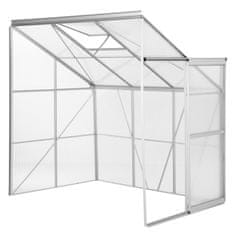 tectake Skleník 192x128x202cm Polykarbonátová přístavba ke zdi bez základny