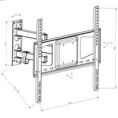 tectake TV držák sklopný otočný 26" -55" do 60kg