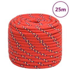 Greatstore Lodní lano červené 18 mm 25 m polypropylen