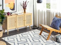 Beliani Bavlněný shaggy koberec 160 x 230 cm krémový/ modrý MENDERES