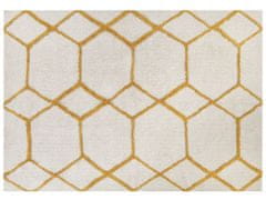 Beliani Bavlněný shaggy koberec 160 x 230 cm bílá/ žlutá BEYLER
