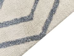 Beliani Bavlněný shaggy koberec 160 x 230 cm krémový/ modrý MENDERES