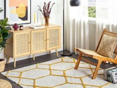 Beliani Bavlněný shaggy koberec 160 x 230 cm bílá/ žlutá BEYLER