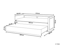 Beliani Manšestrová rozkládací postel 90 x 200 cm tmavošedá MIMIZAN