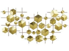 Beliani Nástěnná dekorace krychle zlatá FLEROVIUM