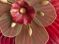 Beliani Nástěnná dekorace květiny červená SCANDIUM