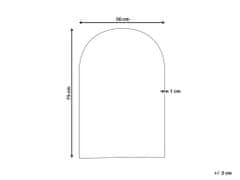 Beliani Nástěnné obloukové zrcadlo 50 x 75 cm stříbrné ANNECY