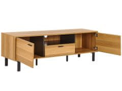 Beliani Televizní stolek světlé dřevo/ černý CLAREMONT