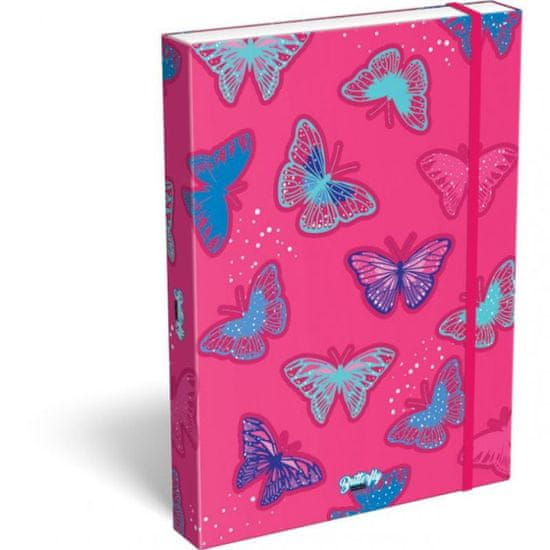 CBPAP Školní box A4 s gumou Lollipop Butterfly Pink