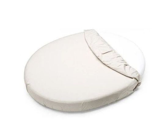 Petite&Mars Napínací prostěradlo nepromokavé do oválné postýlky Soft Dream Oval 84 x 50 White