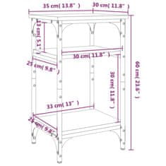 Greatstore Odkládací stolek černý 35 x 30 x 60 cm kompozitní dřevo