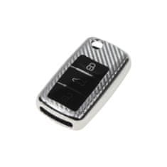 Stualarm TPU obal pro klíč Škoda, VW, Seat, carbon silver (484VW105CS)