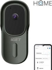 iGET iGET HOME Doorbell DS1 Anthracite - WiFi bateriový videozvonek, FullHD, obousměrný zvuk, CZ aplikace