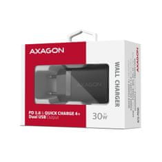 AXAGON ACU-PQ30 Sil nabíječka do sítě 30W, 2x port (USB-A + USB-C), PD3.0/PPS/QC4+/SFC/AFC/Apple