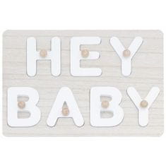 MojeParty Vkládačka dřevěná Hey Baby jako kniha hostů 21,6 x 30 cm