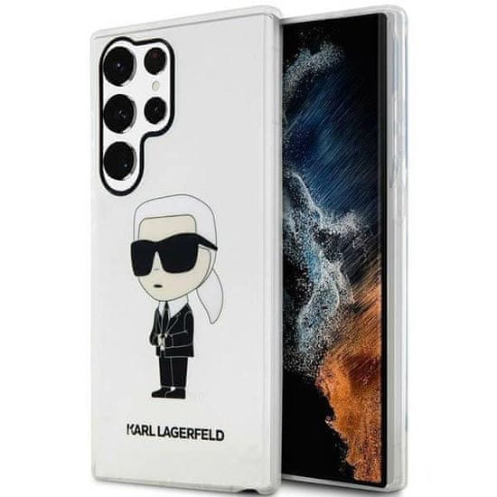 Karl Lagerfeld KLHCS23LHNIKTCT hard silikonové pouzdro Samsung Galaxy S23 ULTRA 5G transparent Ikonik Karl Lagerfeld