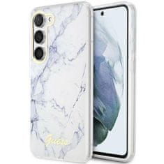 Guess GUHCS23SPCUMAH hard silikonové pouzdro Samsung Galaxy S23 5G white Marble