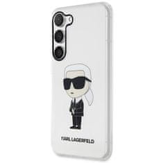 Karl Lagerfeld KLHCS23SHNIKTCT hard silikonové pouzdro Samsung Galaxy S23 5G transparent Ikonik Karl Lagerfeld