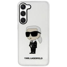 Karl Lagerfeld KLHCS23SHNIKTCT hard silikonové pouzdro Samsung Galaxy S23 5G transparent Ikonik Karl Lagerfeld