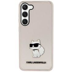 Karl Lagerfeld KLHCS23MHNCHTCP hard silikonové pouzdro Samsung Galaxy S23 PLUS 5G pink Ikonik Choupette