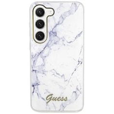 Guess GUHCS23SPCUMAH hard silikonové pouzdro Samsung Galaxy S23 5G white Marble