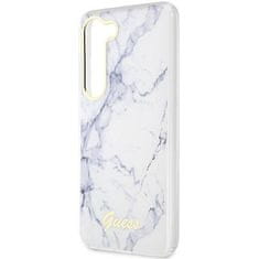 Guess GUHCS23SPCUMAH hard silikonové pouzdro Samsung Galaxy S23 5G white Marble