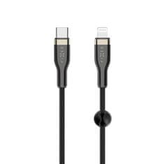 FIXED Dlouhý nabíjecí a datový opletený kabel s konektory USB-C/Lightning a podporou PD, 2m, MFI FIXDB-CL2-BK, černý