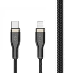 FIXED Dlouhý nabíjecí a datový opletený kabel s konektory USB-C/Lightning a podporou PD, 2m, MFI FIXDB-CL2-BK, černý