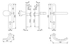 Hoppe Koule/klika Luxembourg F9 ocelová/8mm,PZ92/ dveře 72-77mm