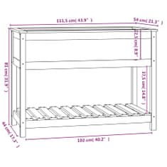 Greatstore Truhlík s policí bílý 111,5 x 54 x 81 cm masivní borové dřevo