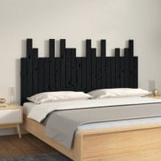 Vidaxl Nástěnné čelo postele černé 146,5x3x80 cm masivní borové dřevo