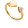 Něžný pozlacený prsten se srdíčky San Valentín 13125A01 (Obvod 52 mm)