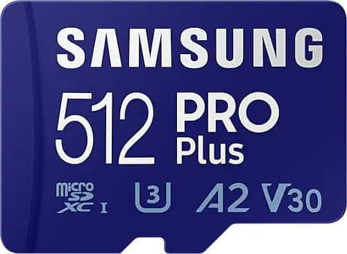 Samsung PRO Plus (2021) SDXC 512GB UHS-I U3 (Class 10) + adaptér (MB-MD512KA/EU)