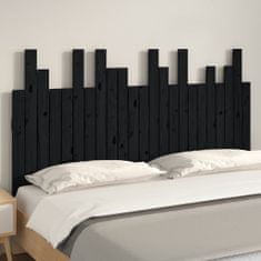 Vidaxl Nástěnné čelo postele černé 146,5x3x80 cm masivní borové dřevo