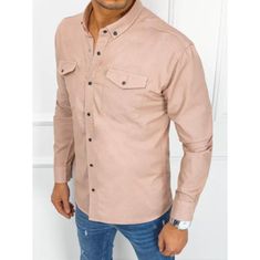 Dstreet Pánská košile džínová JAVIER růžová dx2352 L
