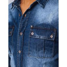 Dstreet Pánská košile džínová SILVA I modrá dx2383 S