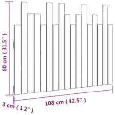 Vidaxl Nástěnné čelo postele medově hnědé 108x3x80 cm masivní borovice