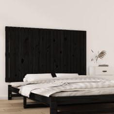 Vidaxl Nástěnné čelo postele černé 147x3x90 cm masivní borové dřevo