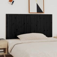Vidaxl Nástěnné čelo postele černé 185x3x90 cm masivní borové dřevo