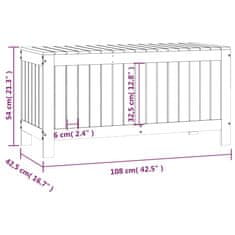 Vidaxl Zahradní úložný box šedý 108 x 42,5 x 54 cm masivní borovice