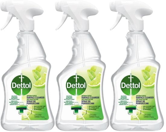 Dettol DETTOL Antibakteriální sprej limetka / máta 3x500 ml