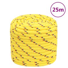 Vidaxl Námořnické lano, žluté, 16 mm, 25 m, polypropylen