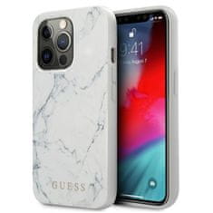 Guess GUHCP13XPCUMABK hard silikonové pouzdro iPhone 13 Pro MAX 6.7" white Marble