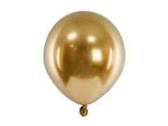 PartyDeco Saténové balónky zlaté 12cm 50ks