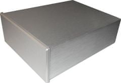 HADEX Krabička hliníková dvoudílná eloxovaná stříbrná, 100x128x40mm