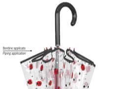 Perletti Dámský průhledný deštník PVC se vzorem "Berušky"